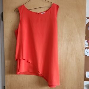 Women's Sleeveless Asymmetrical Top - Coral